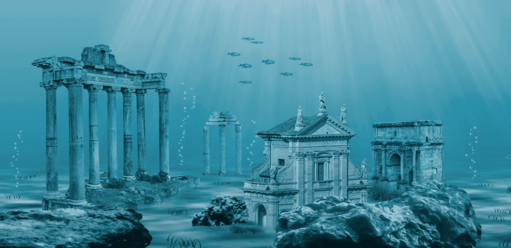where is the lost city of atlantis? underwater temples and architecture