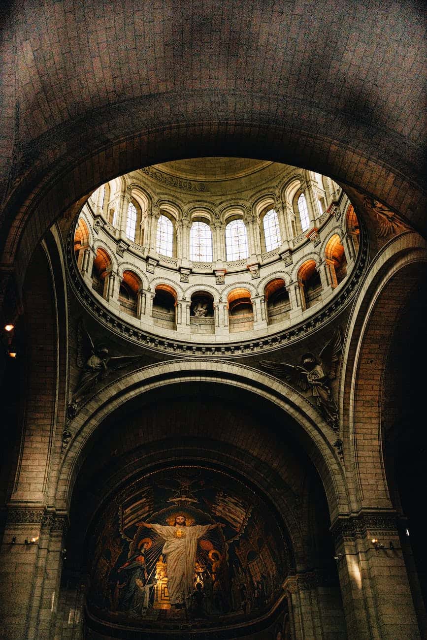 interior of sacre coeur basilica in paris france