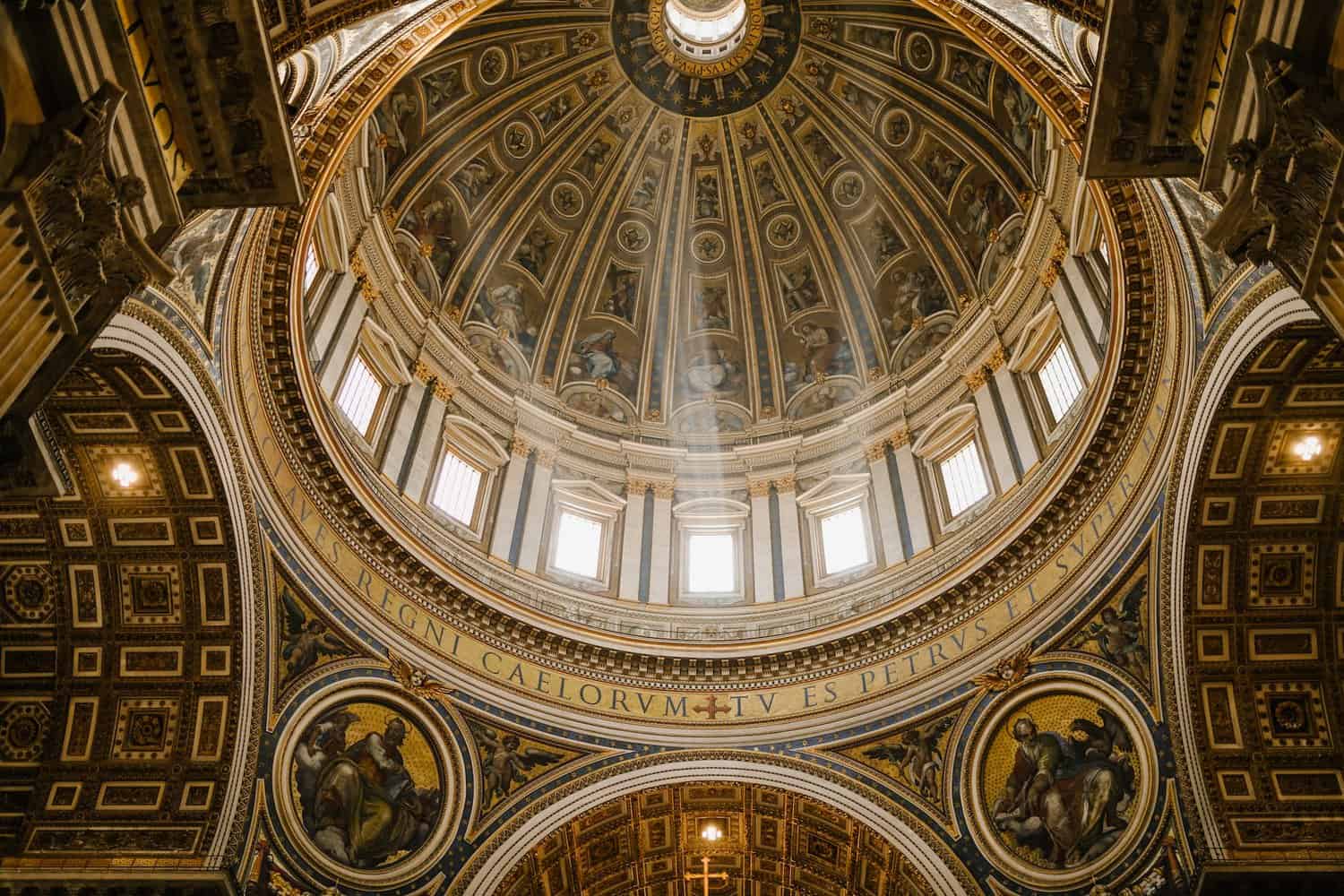 ornamental dome of grand catholic cathedral